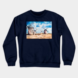 Castilla La Mancha Spanish Landscape illustration Crewneck Sweatshirt